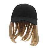 BESTYASH Hut Perücke Mit Haarverlängerungen Für Frauen Verstellbare Baseballmütze Mit Kurzem Geradem Haar Für Verschiedene Anlässe Eleganter Sonnenhut Aus Hochwertigem Hochtemperaturfaser-m
