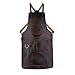 Nesko Sports Dark Brown Crossbody Full Grain Leather Apron Butcher Apron -Cook Apron -BBQ Apron -Cooking Apron - Wood work Apron - Cheff Apron - BBq Grill Gift