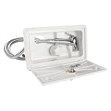 Wmqbjta Box Doccia Esterno RV Kit Lavaggio Esterno Portatile con Miscelatore Temperatura Testina Acciaio Inossidabile Chiusura Adatto per, Bianco