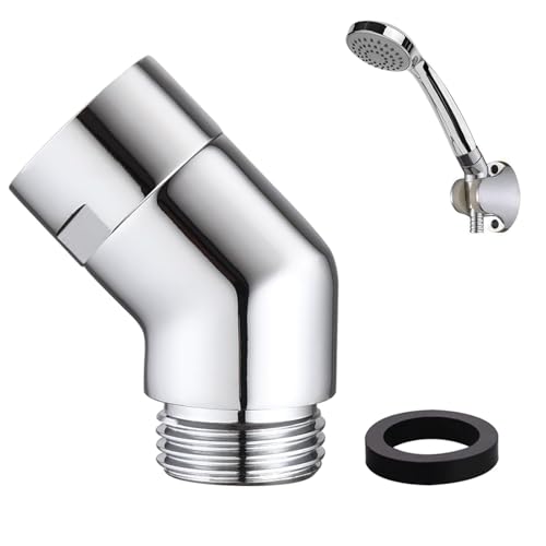 Shower Head Extension,Shower Hose Connector,135 Degree Shower Head Extension Arm,Spinable G1/2 Wall Mounted Pipe Elbow Shower Arm,for Bathroom Handheld Fixed Hoses Long Showerheads Bottom