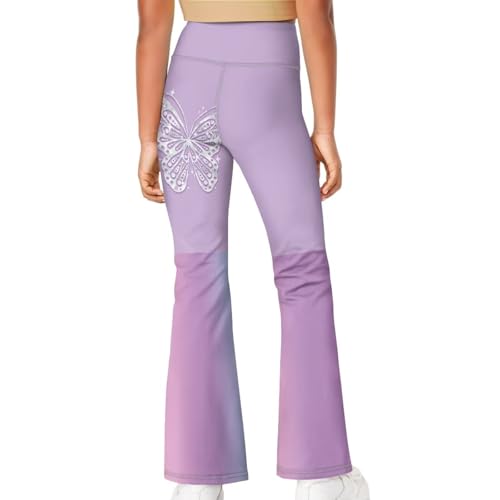 Rnyleeg Girls Pants Size 5-14 Flared Leggings for Girls Cozy Yoga Leggings for Kids Skinny High Waisted Bell Bottoms Pants4