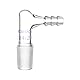 Labasics Glas 90 Grad Vakuum/Gasadapter, Gebogener Einlassadapter aus Borosilikatglas mit 14/20-Innengelenk und Schlauch für die Laborlaborversorgung