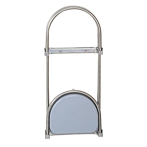 Cabilock Wall-Mounted Umbrella Holder Simple Storage Rack Silver and Sky-Blue Durable Stainless Steel Easy to Install for Entryway and Outdoor Use