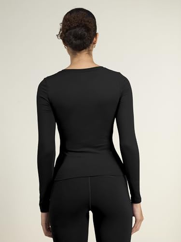 Image of CAVA Sculpt V Neck Top for Women | Snug Sculpted Fit, Long Sleeves, Flattering V Neckline, Minimal Branding, Everyday Activewear Tee