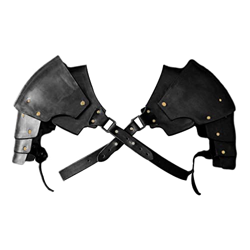 Cape de couverture d'épaule viking homme en similicuir noir pour Halloween