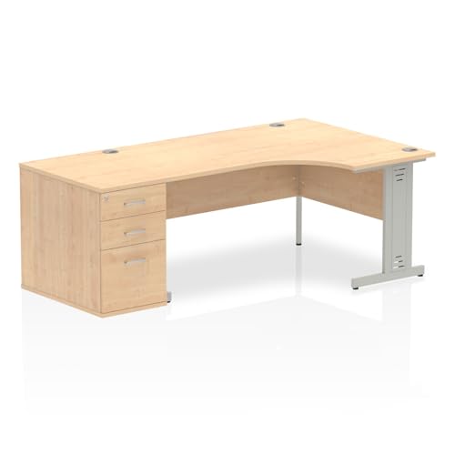 Image of I000672 - Dynamic Impulse 1600 Right Hand Wire Managed Workstation 800 Pedestal Bundle Maple