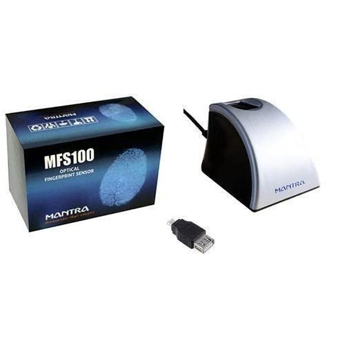 Image of Velentron-Mantra MFS100 (Premium Version 2022) Biometric Finger Print (USB /Micro Pin) Scanner (with RD Service).UIDAI,STQC Certified Scanner.