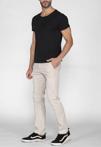 Calça Sarja Conforto Slim Fit Insert 7767 Cor: Bege Claro (44)