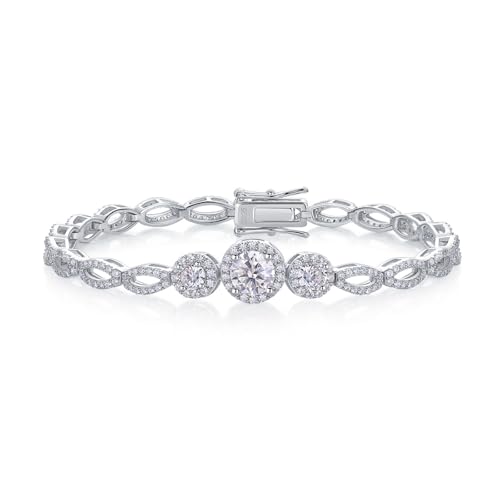 WAHZAUS ���A�b�T�i�C�g�u���X���b�g�`�F�[�� D�J���[ VVS1�N�����e�B ���f�B�[�X �����N�u���X���b�g 925�X�^�[�����O�V���o�[ �e�j�X�u���X���b�g �����p 16.5~19cm, 6.49 In / 16.5CM, �V���o�[, ���A�b�T�i�C�g