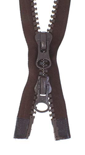 zipworld 2-Wege Reißverschluss GROBE Kunststoff - Plastik Zähne teilbar 8-9mm (braun - 304, 70cm) Cover
