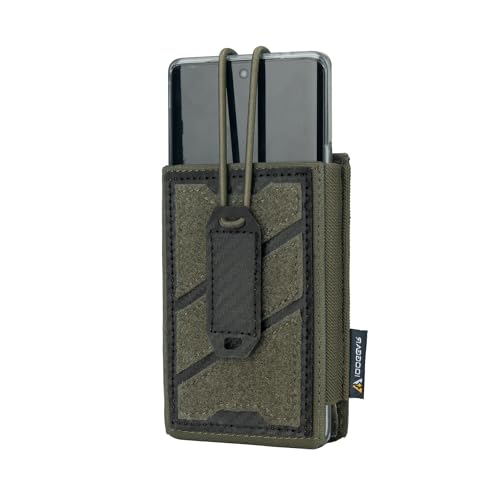 IDOGEAR Tactical Phone Pouch for 6.7 Phones, Molle-Compatible Waist Pack, 500D Nylon EDC Outdoor Holster Fits iPhone/Samsung(Ranger Green)
