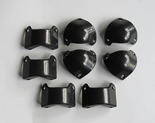 8 Pack Black Front Rear Plastic Guitar AMP Amplifier Cabinet Corner Replacement for Marshall