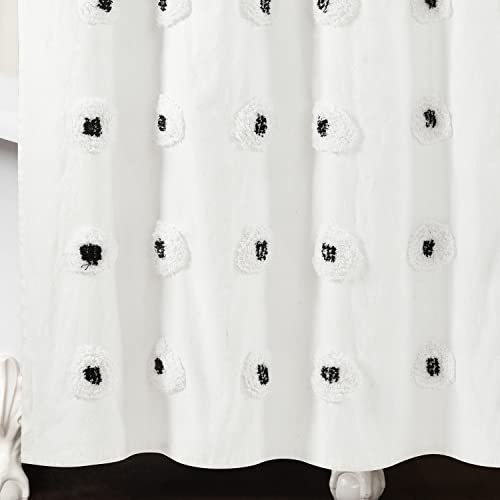 Rideau de douche en coton recyclé noir 183x183 cm Boho Circle