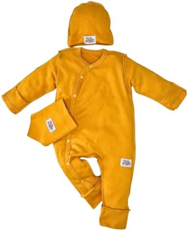 Bebek Tulum Seti; Tulum, Bere, Önlük (Hardal Sarı, 3-6 Ay) - Görsel 1