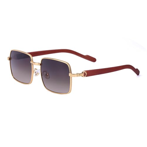 Lunettes de soleil tendance pour femme forme carrée rétro chic branches bois MUTYNE