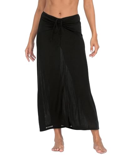 HDE Womens Ruched Cover Up Skirt Convertible Dress Swimsuit Coverup for Swimwear