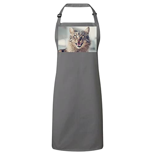 Tablier cuisine chat brun tigré au design premium et mignon