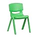 Flash Furniture Green Plastic Stackable School Chair with 13.25'' Seat Height