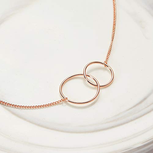 Collier Friends Forever pour fille, alliance de deux cercles d'amitié éternelle