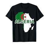 Algeria Algeria Pride Flag Map Africa Print T-Shirt