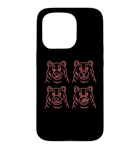 �ʔ����N�}�̊� - 4�C�̃N�}�̊�̃A�E�g���C���O���t�B�b�N �X�}�z�P�[�X iPhone 15 Pro �p