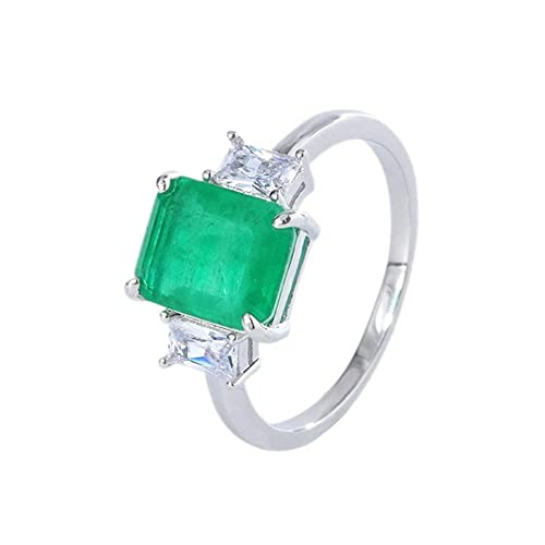 Bague émeraude femme argent 925 le cadeau d'anniversaire géométrique idéal