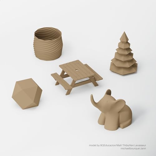 image for ELEGOO Wood PLA Filament 1.75mm 1KG, Real Wood Fibers Filled 3D Printe