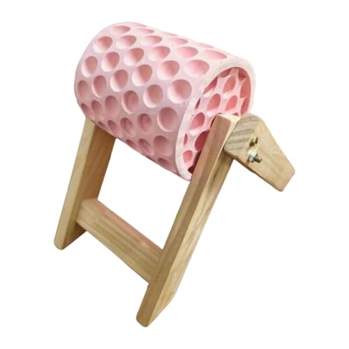 Alimentador rotatorio para aves con tambor de madera interactivo estilo A 2