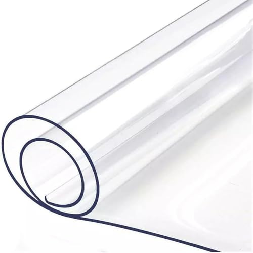 HONQGAO Mantel Antimanchas 50 x 68 cm Transparente Impermeable Plástico Protector Mesa Cortable a Medida para Superficies de Comedor y Escritorio, Esquinas Redondeadas