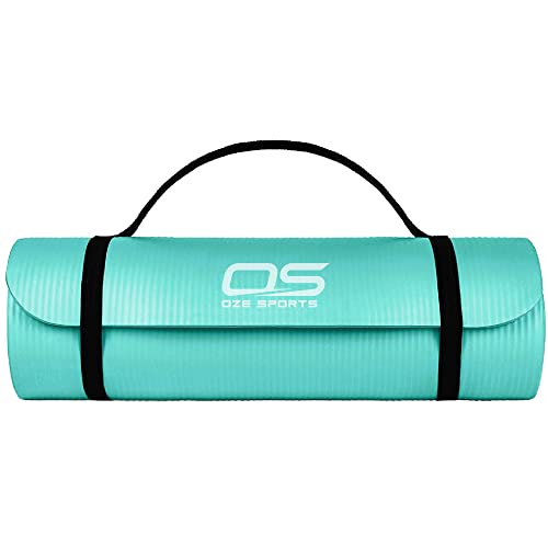 Yoga-Mat-Exercise-NBR-Fitness-foam-mat-Extra-Thick-Non-Slip-Large-Padded-High-Density-ideal-for-HiiT-Pilates-gymnastics-mats-Fitness-Workout-with-Free-Carry-Strap