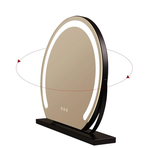 Espejo de maquillaje LED de mesa Lar de 42 cm, espejo estético con luz para dormitorio 3