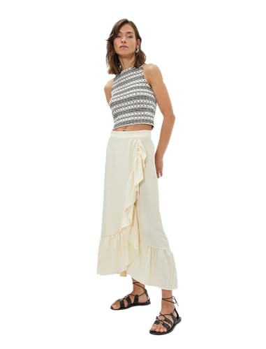 Jupe midi asymétrique Koton jupe femme à volants pour un style tendance
