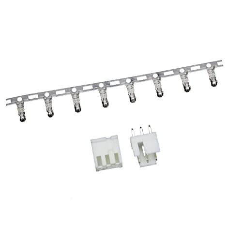 TJC9 2.5mm 3-pin Board-to-Wire Crimp Connector Plug + PCB Socket + Crimps, Pack of 50 Compatible With