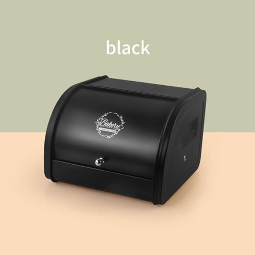 Caja para guardar pan de hierro negro mate con acabado resistente y elegante 5