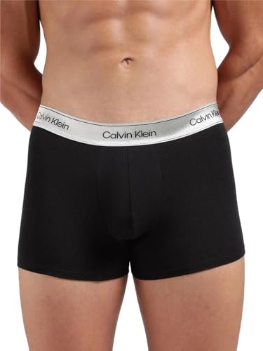 Image of Calvin Klein underwear Black Solid mid Rise Trunks - Pack of 3