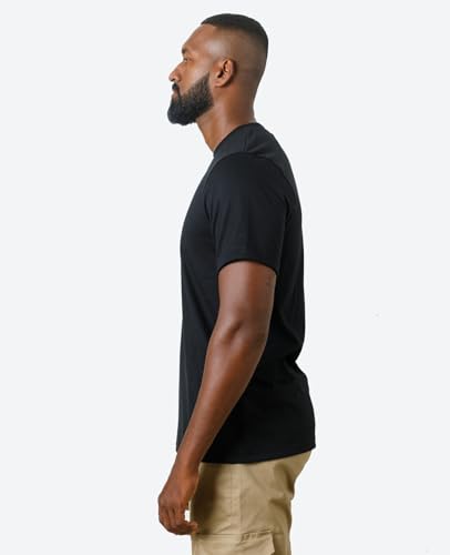 Men's Stretch Cottton Crew Neck Gym T-Shirts – Short Sleeve Athletic Fit, White, Blue & Black, S-4XL2