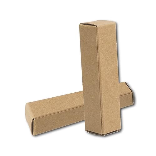 ANZKA 50 Pcs Lip Balm Containers Packaging Boxes, 2.67x0.7x0.7 Inch Wrapping Box for 0.15Oz Lipbalm Round Tubes, 5.5ml DIY Lipsticks Kraft Paper Package Boxes