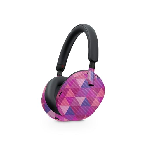 Image of MightySkins Carbon Fiber Skin Compatible with Sony WH-1000XM5 Headphones - Pink Kaleidoscope | Protective, Durable Textured Carbon Fiber Finish | Easy to Apply