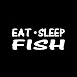 6.2cm x 15.2cm 'Essen Schlafen Fischen' Spaß Vinyl Dekoration Thema Autoaufkleber Decal für Motorrad, Fahrrad, Laptop, Kühlschrank, Handy, Helm, Deko-Aufkleber