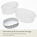 BELLA Two Tier Food Steamer with Dishwasher Safe Lids and Stackable Baskets & Removable Base for Fast Simultaneous Cooking - Auto Shutoff & Boil Dry Protection, Stainless Steel, 7.4 QT, Black