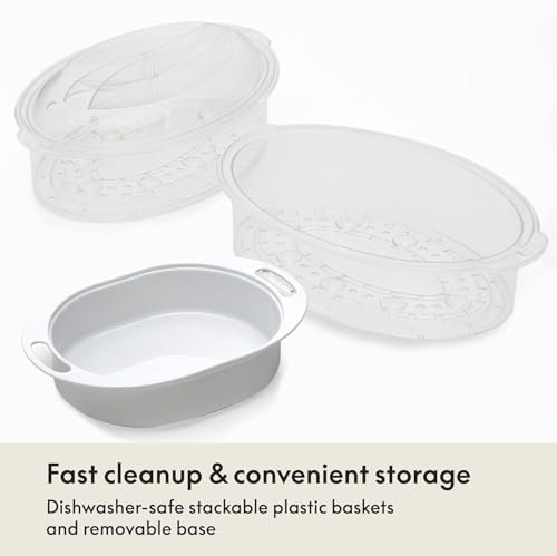 BELLA (13872) 7.4 Quart Healthy Food Steamer with 2-Tier Stackable Baskets