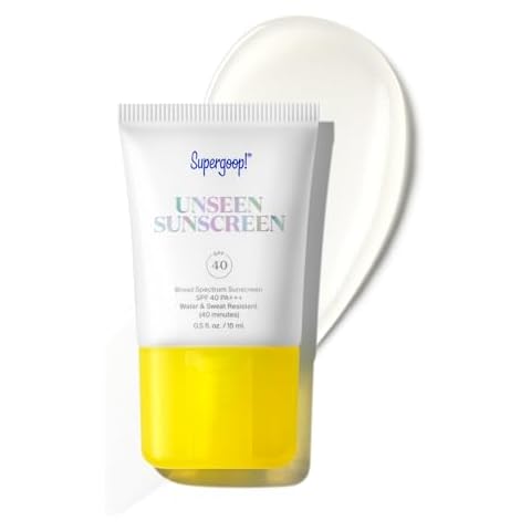 Supergoop! Unseen Sunscreen - SPF 40 - Invisible, Broad Spectrum Face Sunscreen + Makeup-Gripping Primer - Weightless, Scentless, Oil Free - For All Skin Types & Skin Tones - 0.5 fl oz Cover