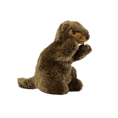 Chien de prairie peluche réaliste doudou marmotte debout mascotte douce enfant