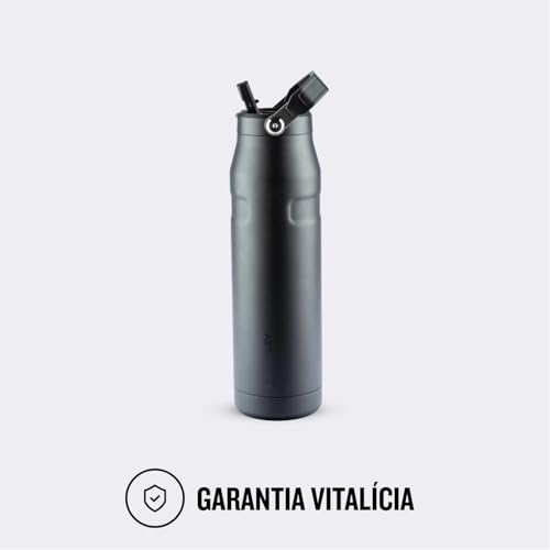 Stanley - Garrafa de Água Aerolight Ice Flow Flip Straw, Canudo Integrado, Abertura Grande, Aço Inox