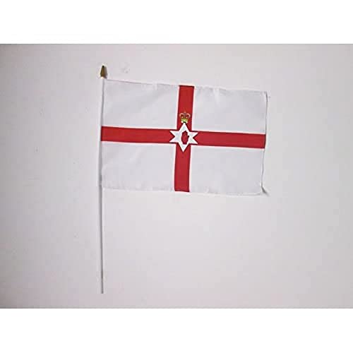 Drapeau nord irlandais 30 x 45 cm imprimé double face avec hampe blanche rigide - 2