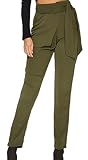 Jaycargogo Womens High Waist Slim Fit Belted Casual Pencil Pants 1 S