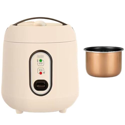 Mini Rice Cooker with Nonstick Inner Pot, Convenient Handle Design, Includes Spatula & Measuring Cup, Ideal for Cooking Rice and Porridge for 1-4 People