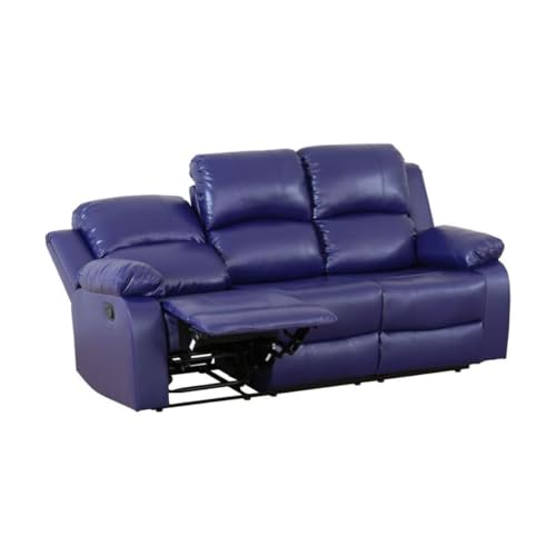UOCFYK Lounge Comfy Recycled Leather Manual Reclining Sofa Modern Couch