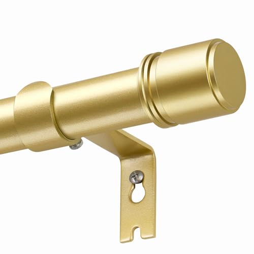 BOLITE Gold Extendable Curtain Poles 80-218 cm 25 mm Metal Curtain Pole