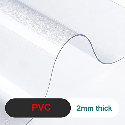 Nappe transparente en PVC 2mm biseautée protège table de bureau mat - 3